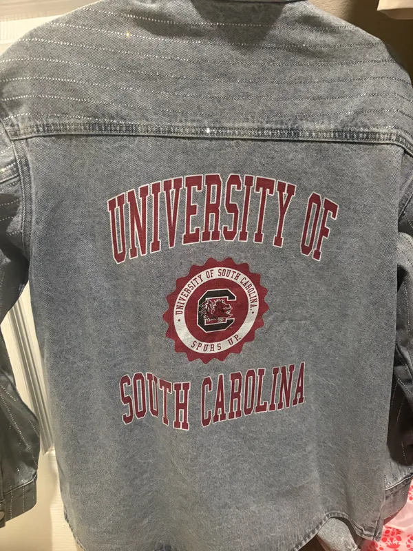 UofSC gamecocks rhinestone denim jacket Blue Size M - Image 2