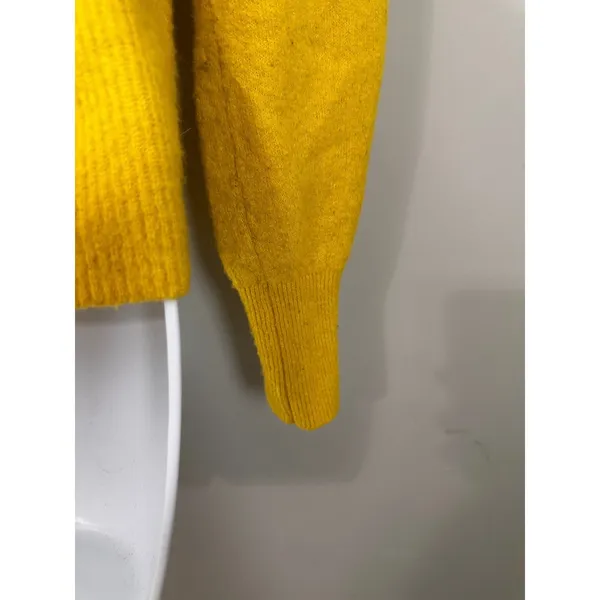 Banana Republic Mustard Yellow Wool Blend Ribbed Crew‎ Neck Sweater Womens XS - Image 3