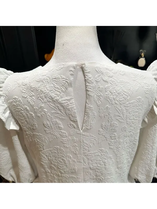 Anthropologies Free the Roses White Rose Tiered Blouse Size M - Image 10