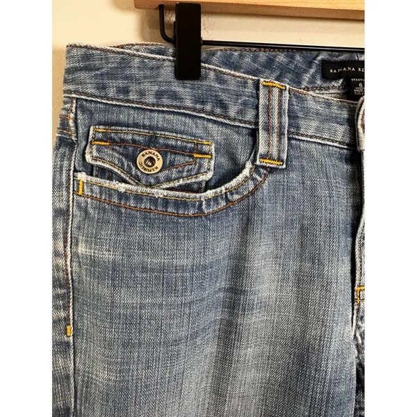 Banana Republic Womens Vintage 2005 Y2K Low‎ Rise Cropped Jeans Blue Size 6 - Image 2