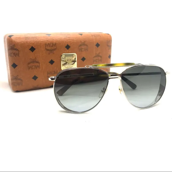Mcm 119s "Shiny Gold/Khaki 739" Aviator Style Sunglases With Case Nwt - Image 4