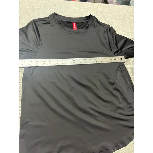 Spanx Womens Medium Black Long Sleeve Active Top Crew Neck Shirt - Image 3