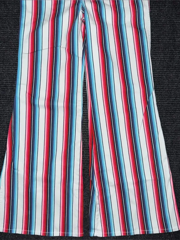 Wrangler NWT High Rise Multicolored Striped Flare Jeans Sz 30 x 32 Retro Western - Image 5