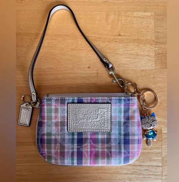 Coach Multicolor Plaid Wristlet - Image 4