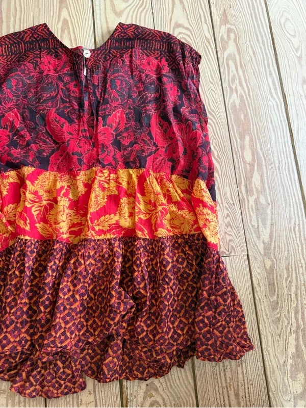 Free People Mixed Print Tiered Sleeveless Top size S - Image 2