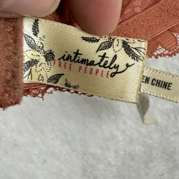 Intimately‎ Free People Women Terracotta Floral Lace Halter Bralette Small S/P - Image 2