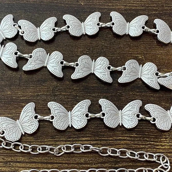 Silver Y2K Butterfly Fairycore Chain Belt, Fits 23-41.5 Inches, X7GA1276 - Image 7