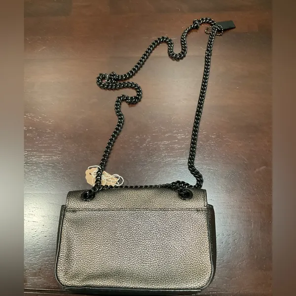 Coach Mini Chain Crossbody In Metallic Leather‎ Brass - Image 2