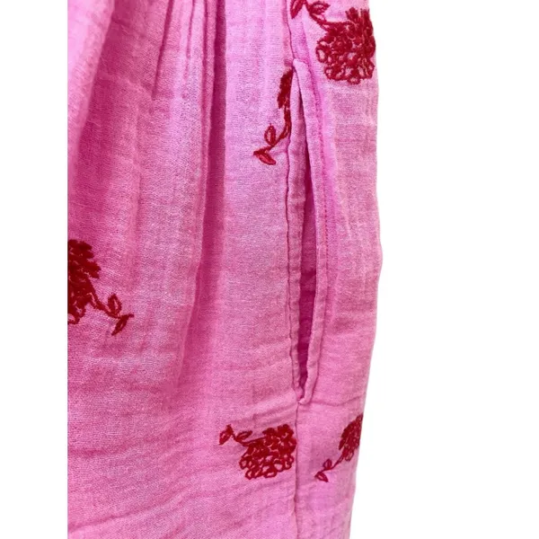 NWT Free People Tory Embroidered Mini Dress Pink Smocked Floral Boho Size Large - Image 11