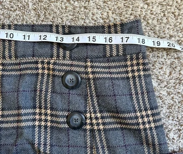 🦋 GAP Factory Grey Plaid Mini Skirt Preppy Office Formal School Girl Size 12 - Image 6