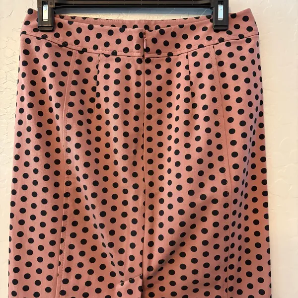 Ann Taylor LOFT mauve pink pencil skirt with black polka dots size 2 - Image 12