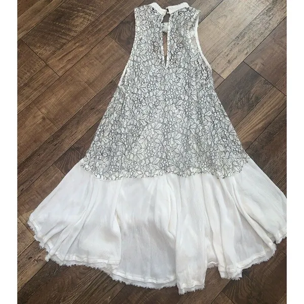free people tell tale Tunic /dress S 122$ Nwot fall casual lace boho white black - Image 7