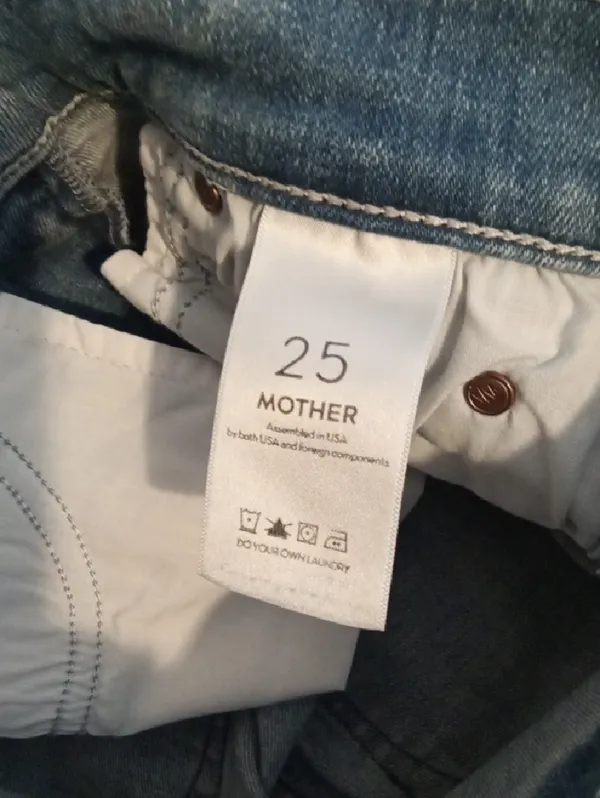 MOTHER High Waisted Looker &stunner Zip Ankle Step Fray Bundle Jeans Womens 25 - Image 6