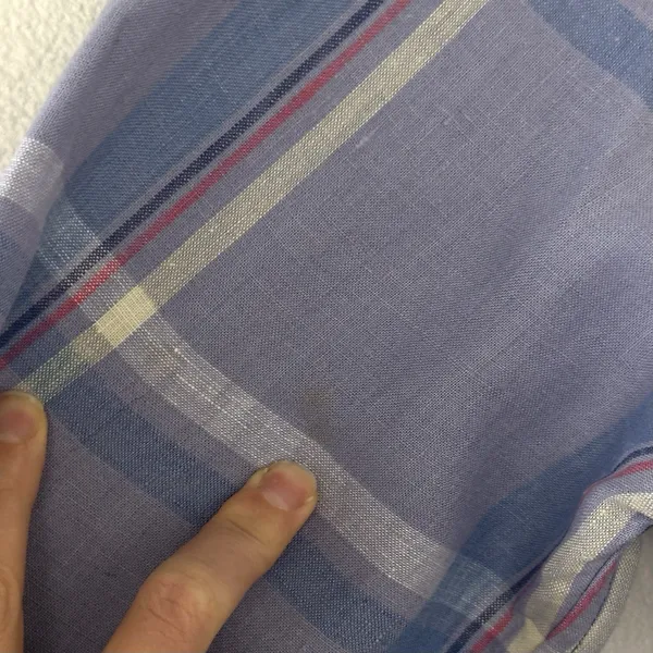 Vintage 100% LInen Lauren Ralph Lauren Button Down Shirt Sz M Plaid Preppy Indie - Image 9