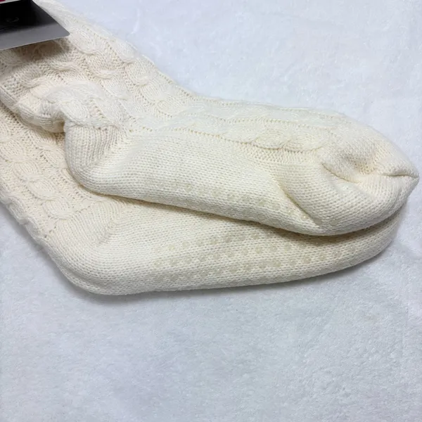 Hunter Cream Cable Knit Socks‎ with Striped Cuff - Image 7