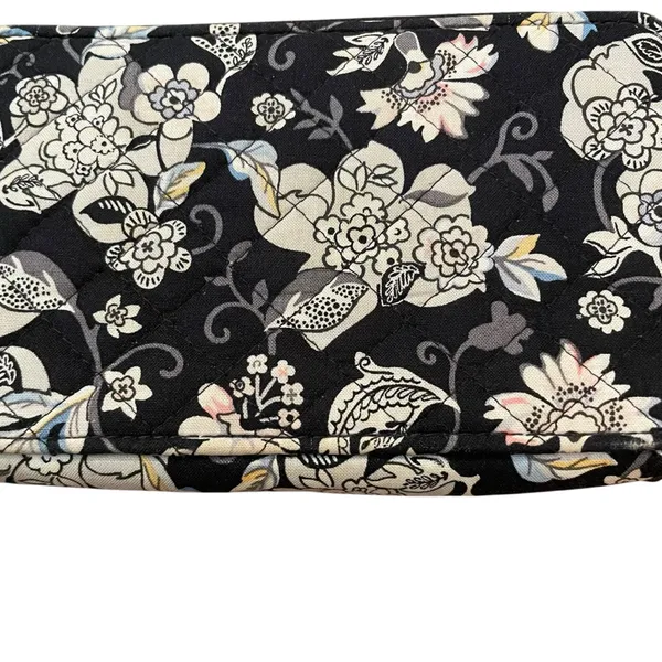Vera Bradley RFID Zip Around Wallet Black Floral Women Size 6.5 x 4 - Image 5