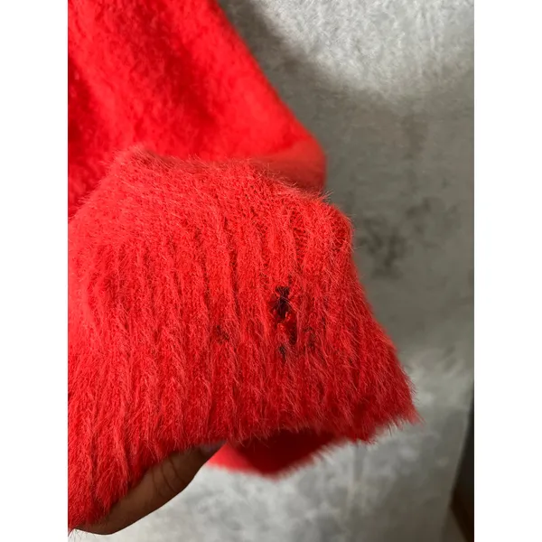 MERSEA Chalet Poncho Sweater Aperol Orange Cowl Neck Cozy Luxe Cape‎ Knit - Image 6