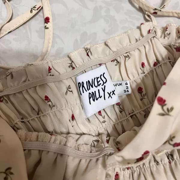 Princess Polly Cream Floral Mini Dress - Image 3