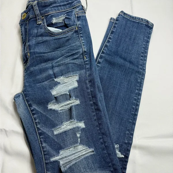 American Eagle Outfitters Women's Skinny Jeans - Blue - Image 3