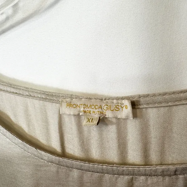 Prontomoda Giusy XL Top Ombre Silk Italy Quiet Luxury Old Money Dip Dye 1769‎ - Image 3