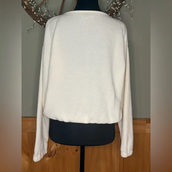 Madewell Cream V-Neck Women's Sweater - Image 4