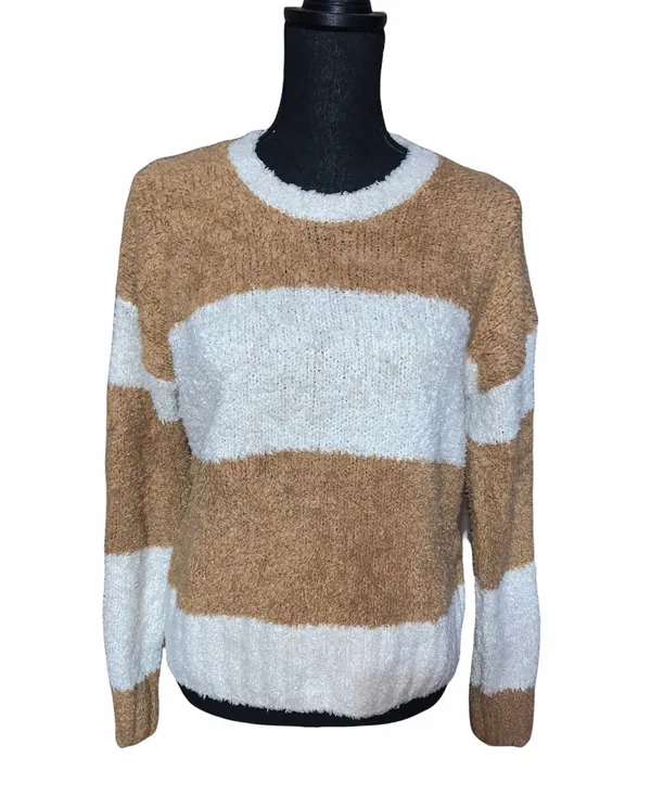 Teddy Stripe Pullover Sweater - Image 2