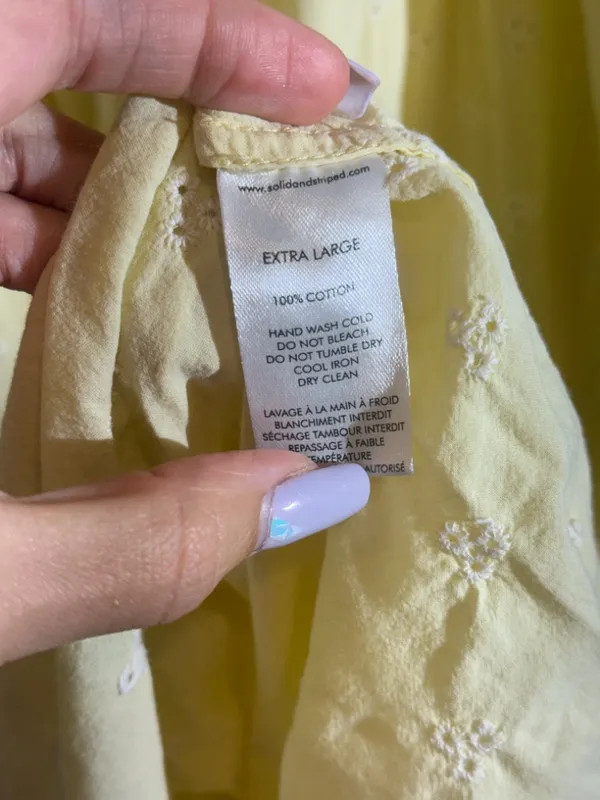 Anthropologie Solid & Striped Corinna Light Yellow Mini Dress Sleeveless Size XL - Image 8