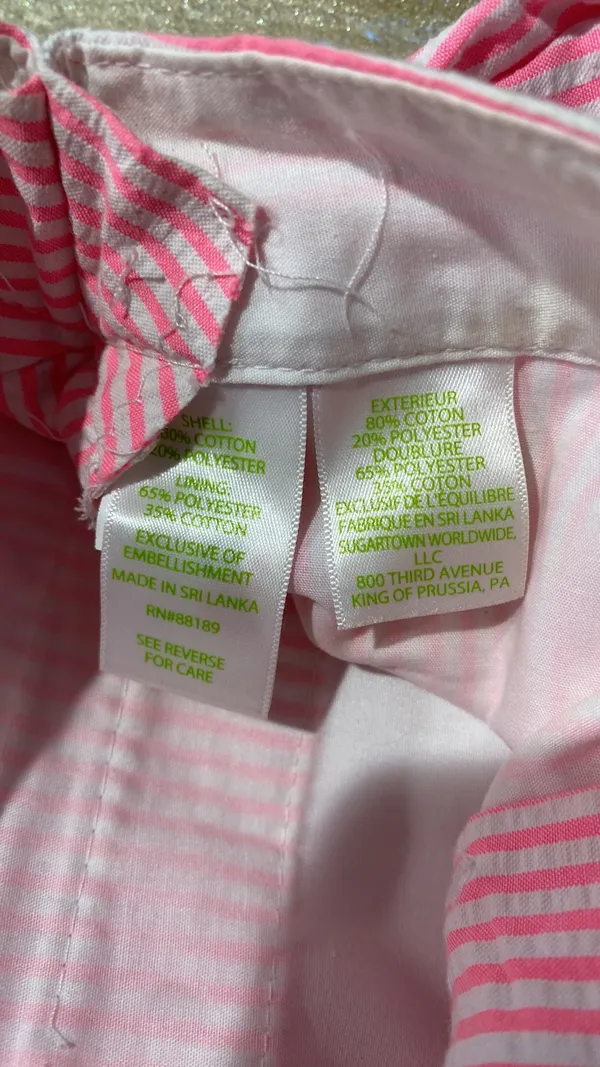 Lilly Pulitzer Pink Striped Shorts with Embellished Design Women’s 6 / Read Description The waist was modified and now is 24 inches. This short is for a girl with small waist (Please See the pics) - Image 6