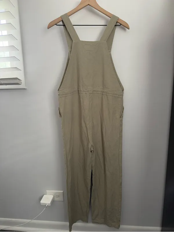 Rhythm. Small Jumpsuit Sage Green Relaxed Wide Leg Beach Linen Cotton - Image 5