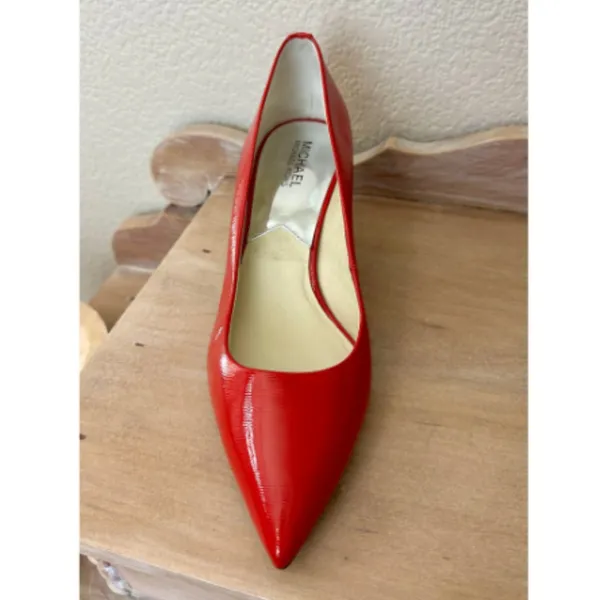Michael Kors Red Patent Leather Pointed-Toe Stiletto Heels - Image 3