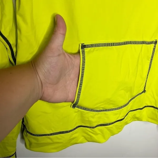 Athleta neon long sleeve shirt kangaroo pocket size small‎ - Image 2