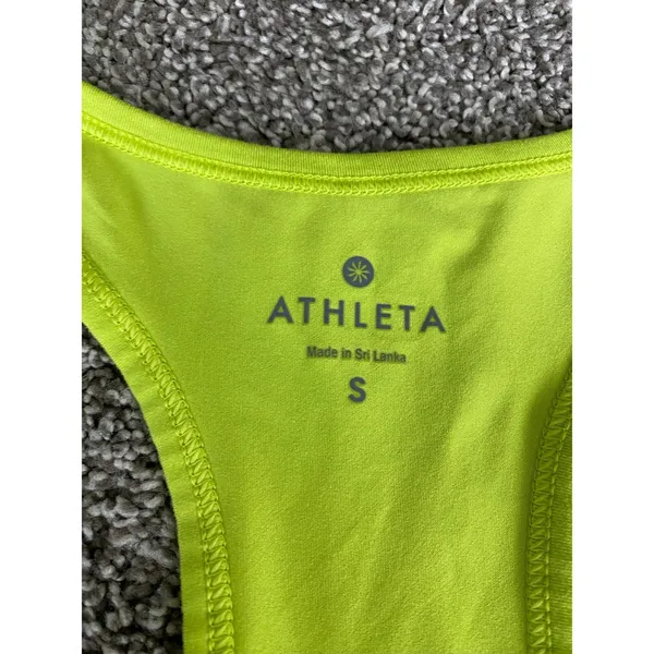 Athleta Neon Yellow Racerback Tank Top Size S Athletic Workout - Image 3