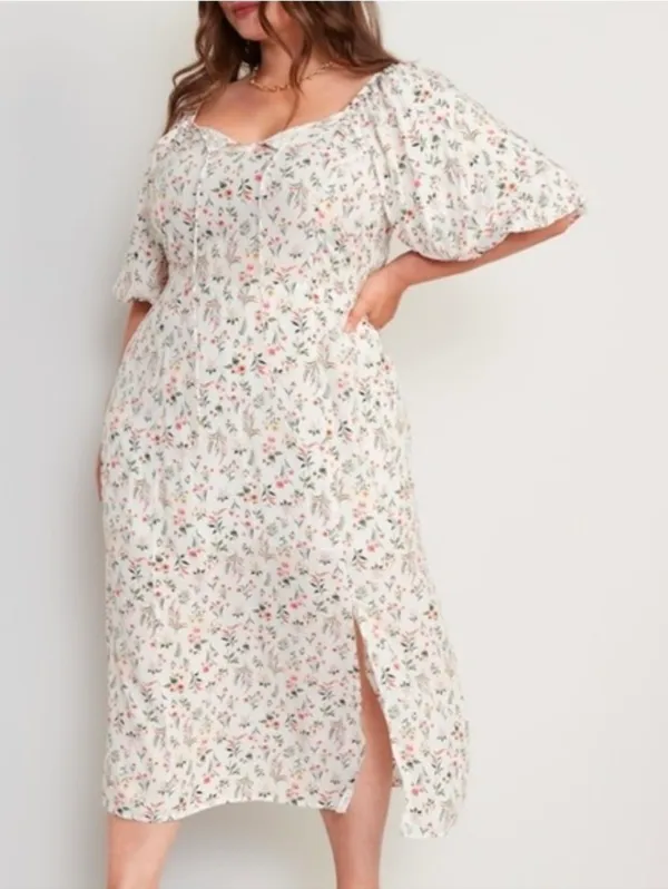 Old Navy Floral Smocked Back Puff Sleeve Size 3X - Image 2