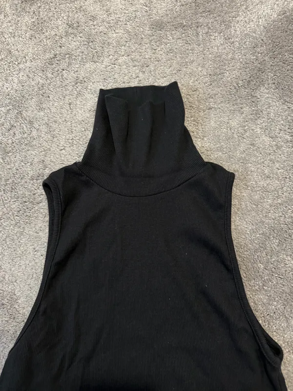 Zara Black Ribbed Turtleneck Tank - Image 2