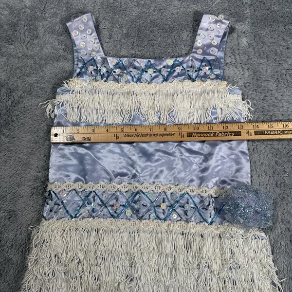 VTG Flapper Tassel Dress Shirt Beaded Sequin Fringe Gatsby Party Cocktail - Image 8
