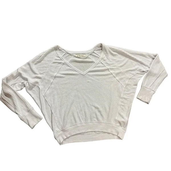 Free People Santa Clara‎ Thermal Top Alabaster White Sz XS - Image 3