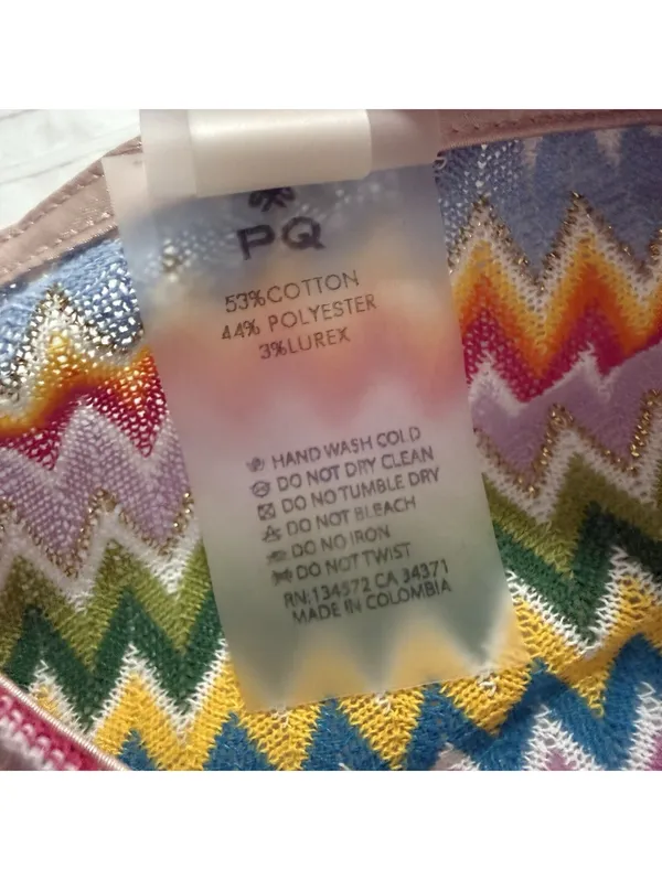 PQ Swim Ziggy Noah Coverup Tunic Chevron Rainbow Bell Sleeves XS / S Multicolor - Image 3