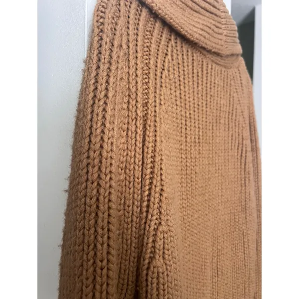 KF/KaufmanFranco‎ x RTR Camel Knit Sweater Coat Size Small Brown Chunky Cardigan - Image 11