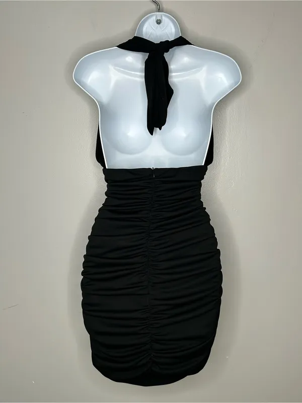 Zara Convertible Halter Top Black Mini Dress Size M - Image 5