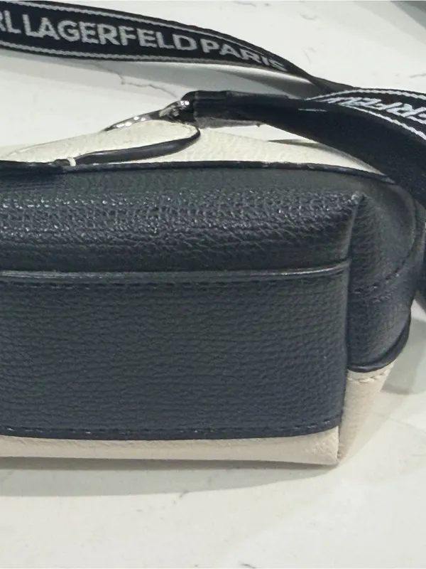 Karl Lagerfeld White & Black Key Card Pouch with Branded Lanyard - Image 5