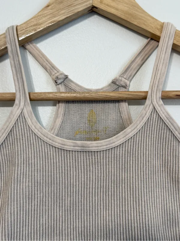 FP Movement Free People Happiness Runs Crop Tank Beige XS Small - Image 3
