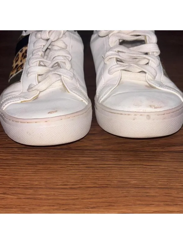 Steve Madden Fone White and Leopard Print Women's Sneakers Casual Everyday FLAWS - Image 4