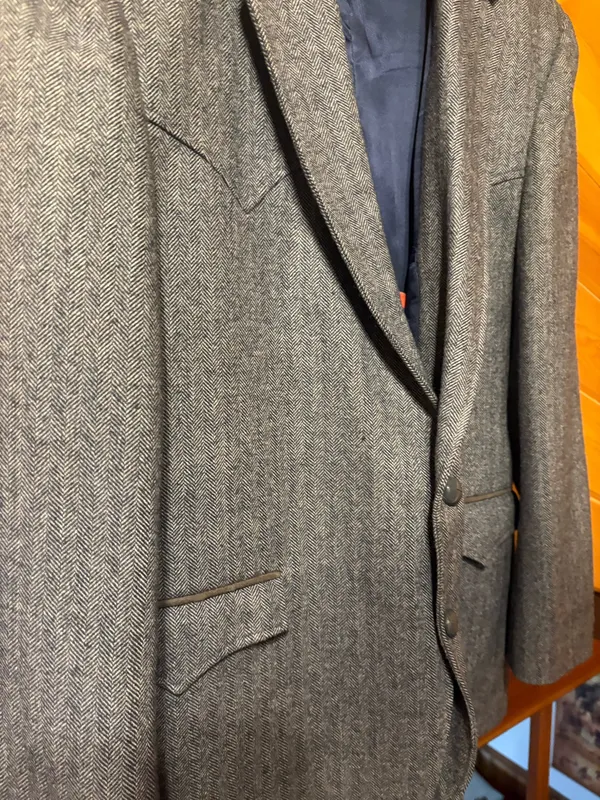 Vintage Circle S Western Blazer with Suede Elbow Patches – Oversized Fit - Image 4