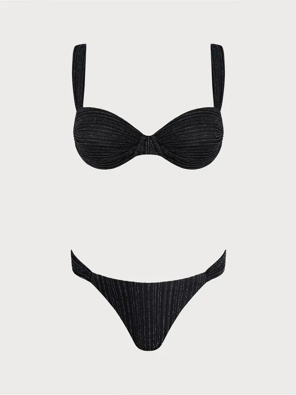 Rihoas Black Sequins Underwire Bikini Set - Image 2