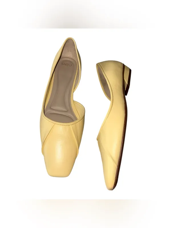NEW FRANCO SARTO Debrah Half D'orsay Flat Butter Yellow SZ-8.5 - Image 3