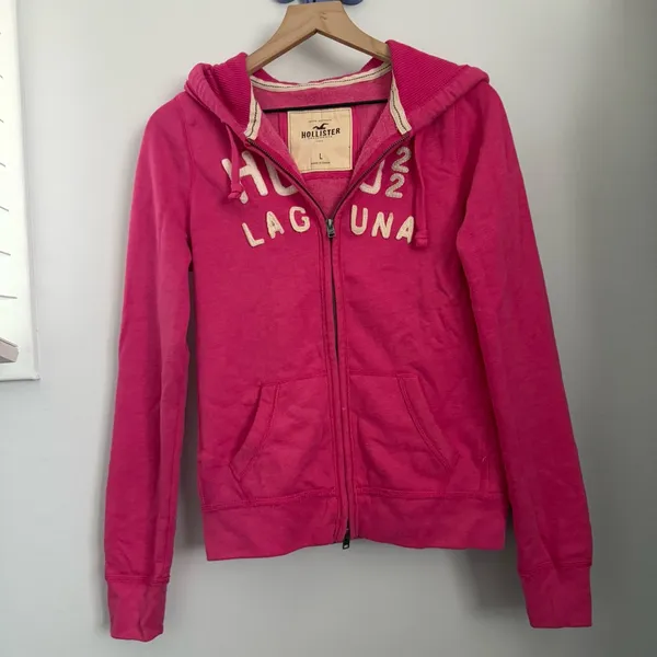 Hollister Large Laguna Beach Hoodie Full Zip Y2K 2000s Preppy‎ School - Image 3