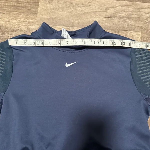 Nike Pro Therma-FIT ADV Womens Mock‎ Neck Long Sleeve Training Top Navy Blue L - Image 11