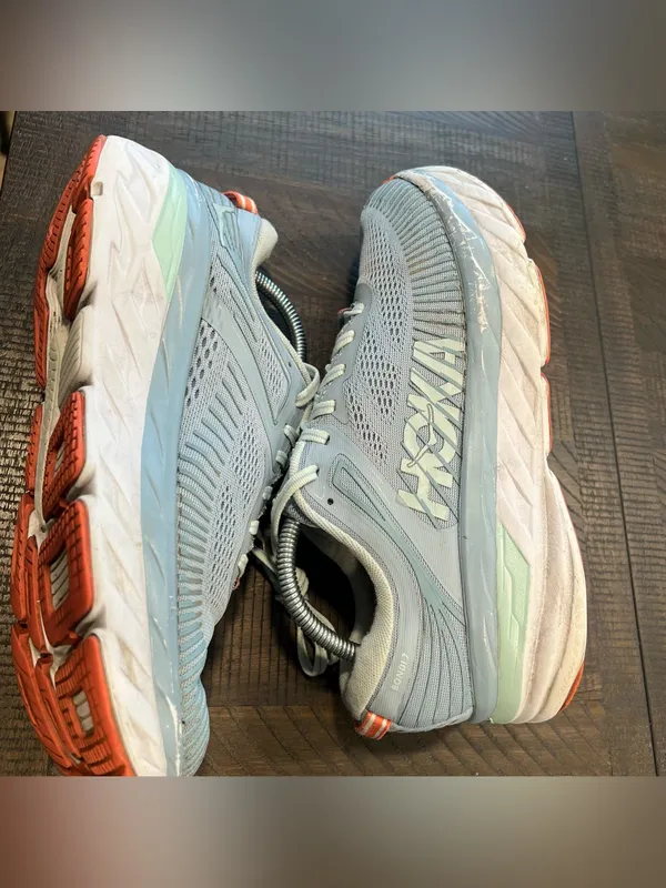 Hoka Gray light blue/gray running shoes 10 women WIDE - Image 6