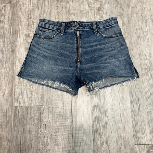 NWT Abercrombie & Fitch Annie High Rise Short 100%cotton 29/8Zipper Cut Off Blue - Image 2