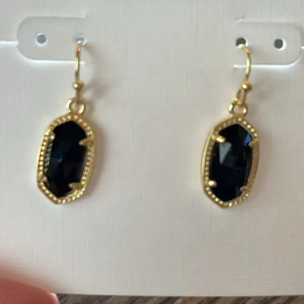 Kendra Scott Lee Earrings in Black Glass NEW - Image 3